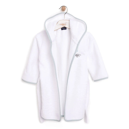 Mollia Boy Baby Bathrobe - White | Luxury Home Accessories | Heulog Glow