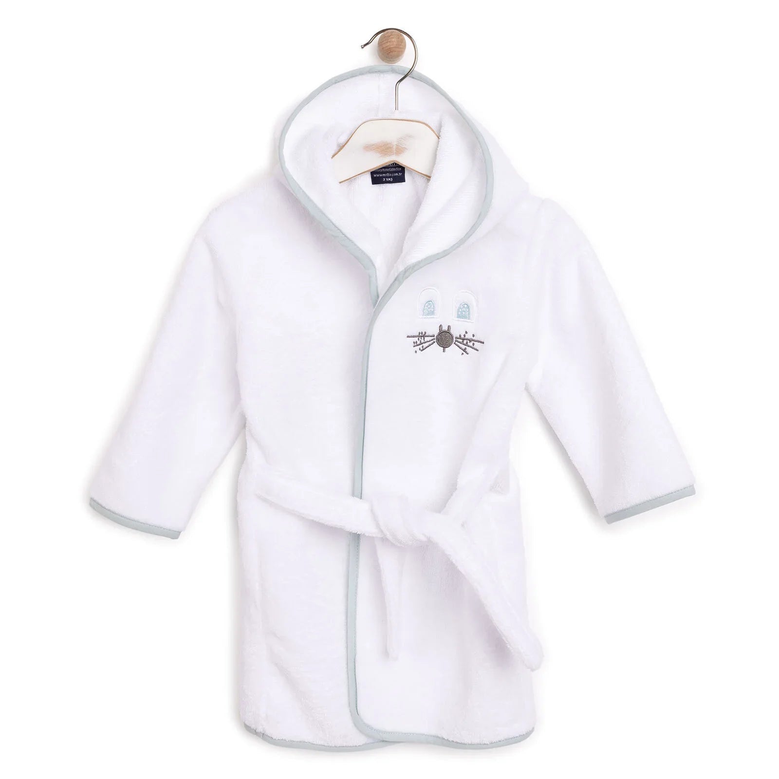 Mollia Boy Baby Bathrobe - White | Luxury Home Accessories | Heulog Glow