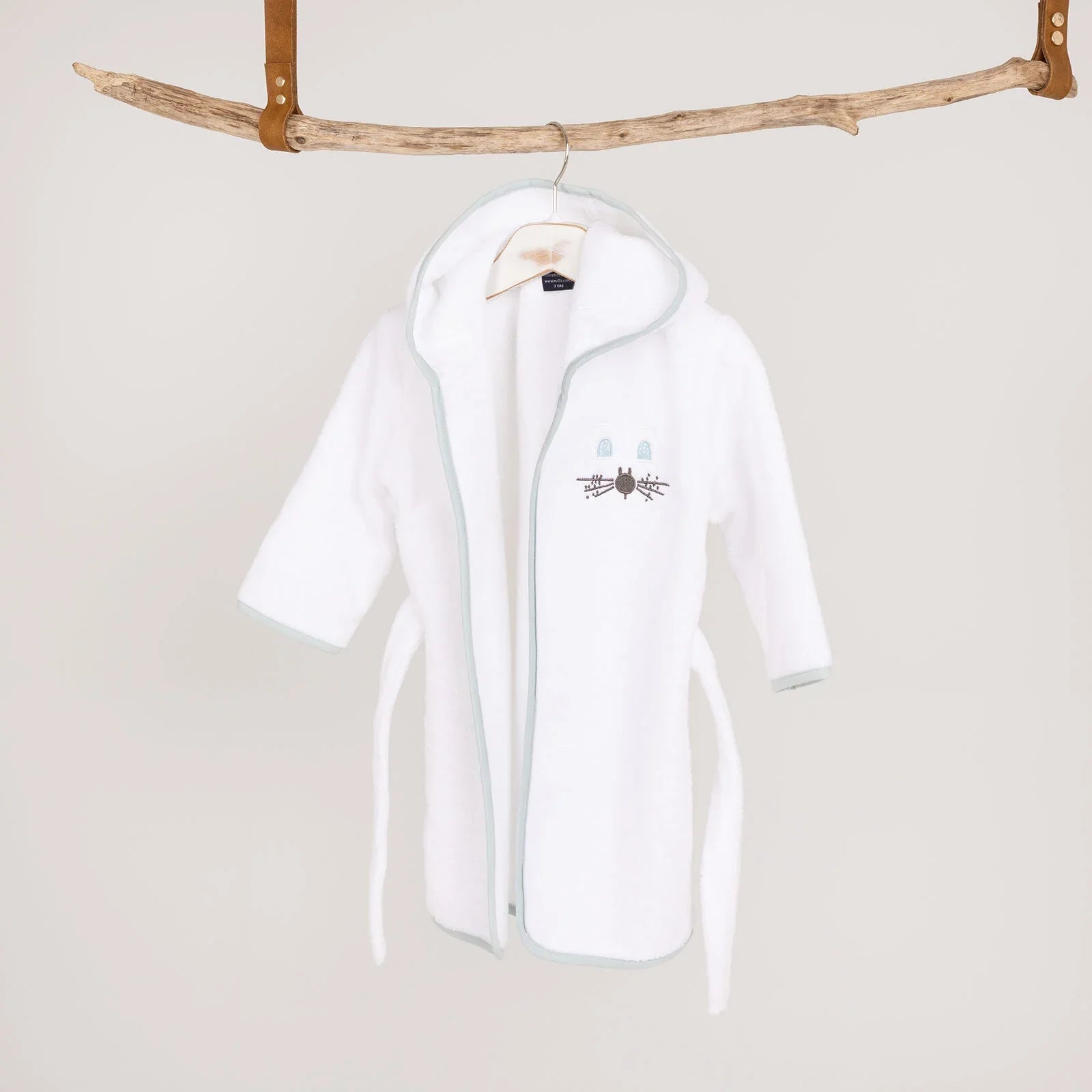 Mollia Boy Baby Bathrobe - White | Luxury Home Accessories | Heulog Glow