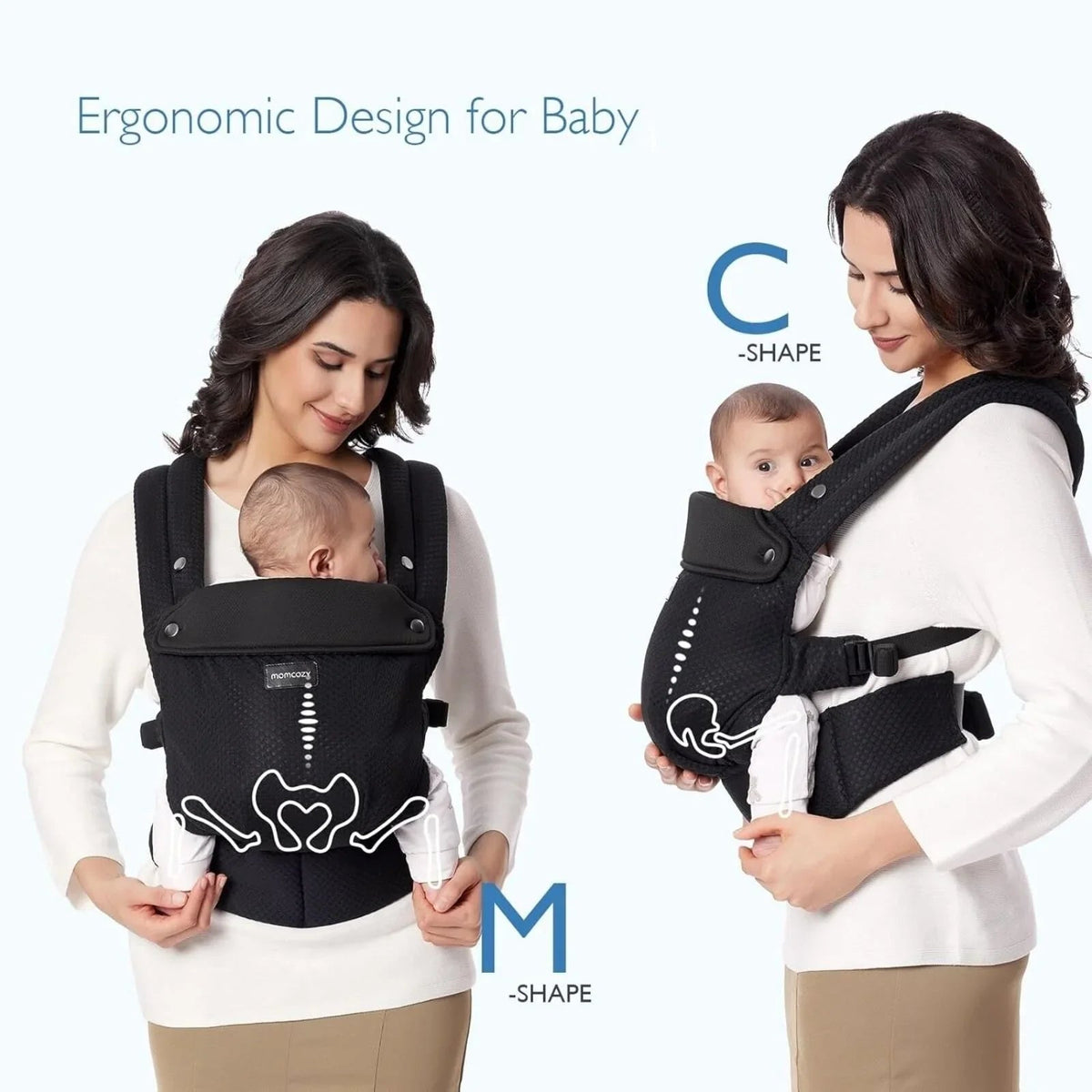 Momcozy Baby Carrier Newborn to Toddler Air Mesh - Black | Luxury Home Accessories | Heulog Glow