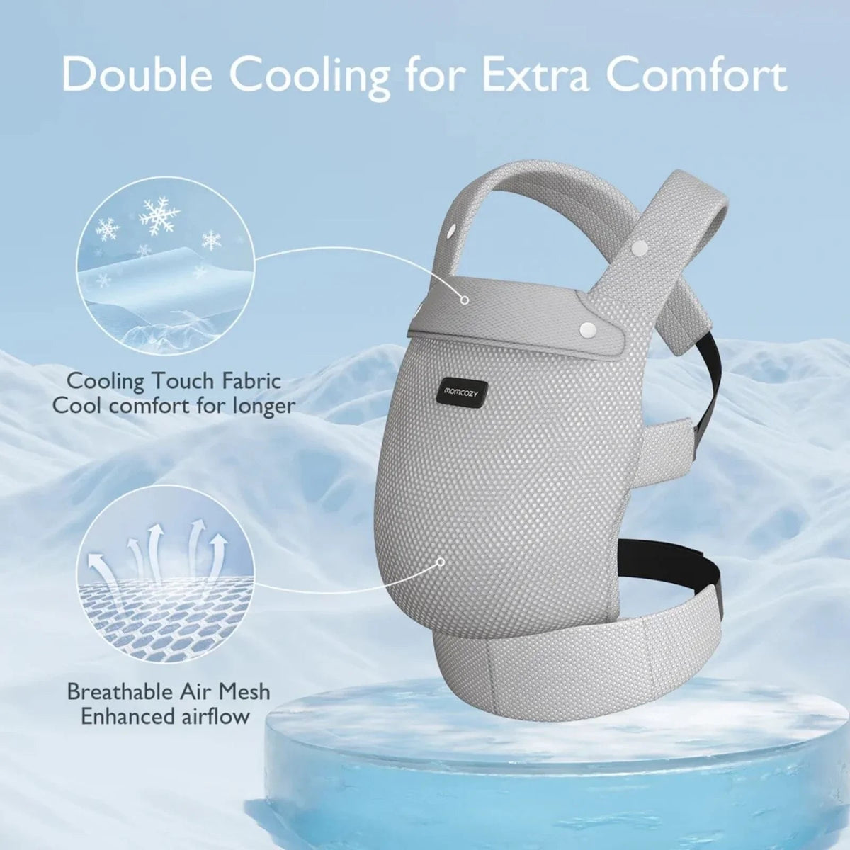 Momcozy Baby Carrier Newborn to Toddler Air Mesh - Grey | Luxury Home Accessories | Heulog Glow