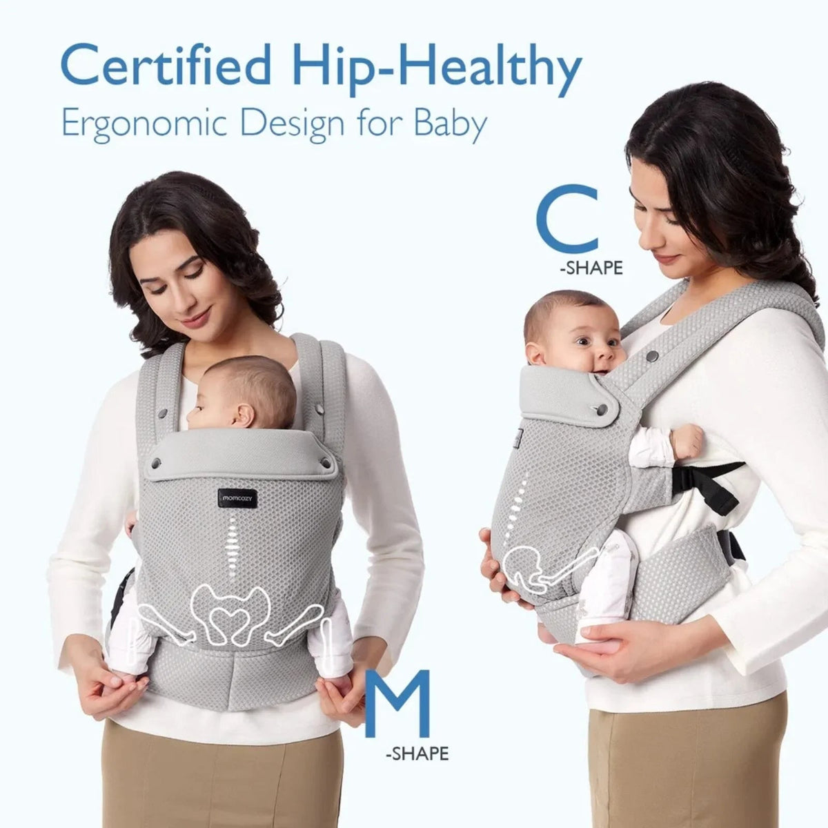 Momcozy Baby Carrier Newborn to Toddler Air Mesh - Grey | Luxury Home Accessories | Heulog Glow