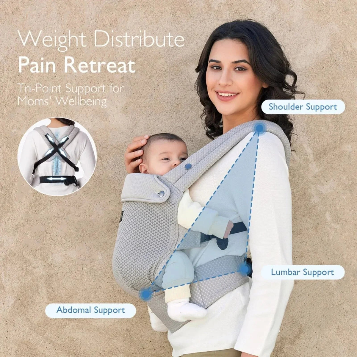 Momcozy Baby Carrier Newborn to Toddler Air Mesh - Grey | Luxury Home Accessories | Heulog Glow