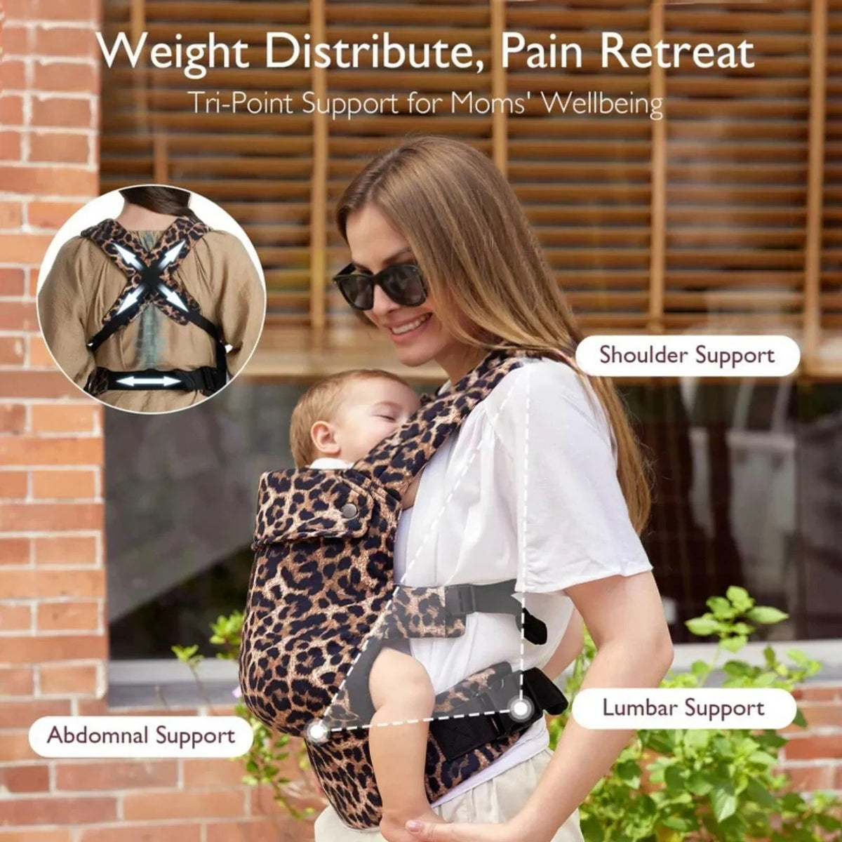 Momcozy Baby Carrier Newborn to Toddler Cotton - Leopard | Luxury Home Accessories | Heulog Glow