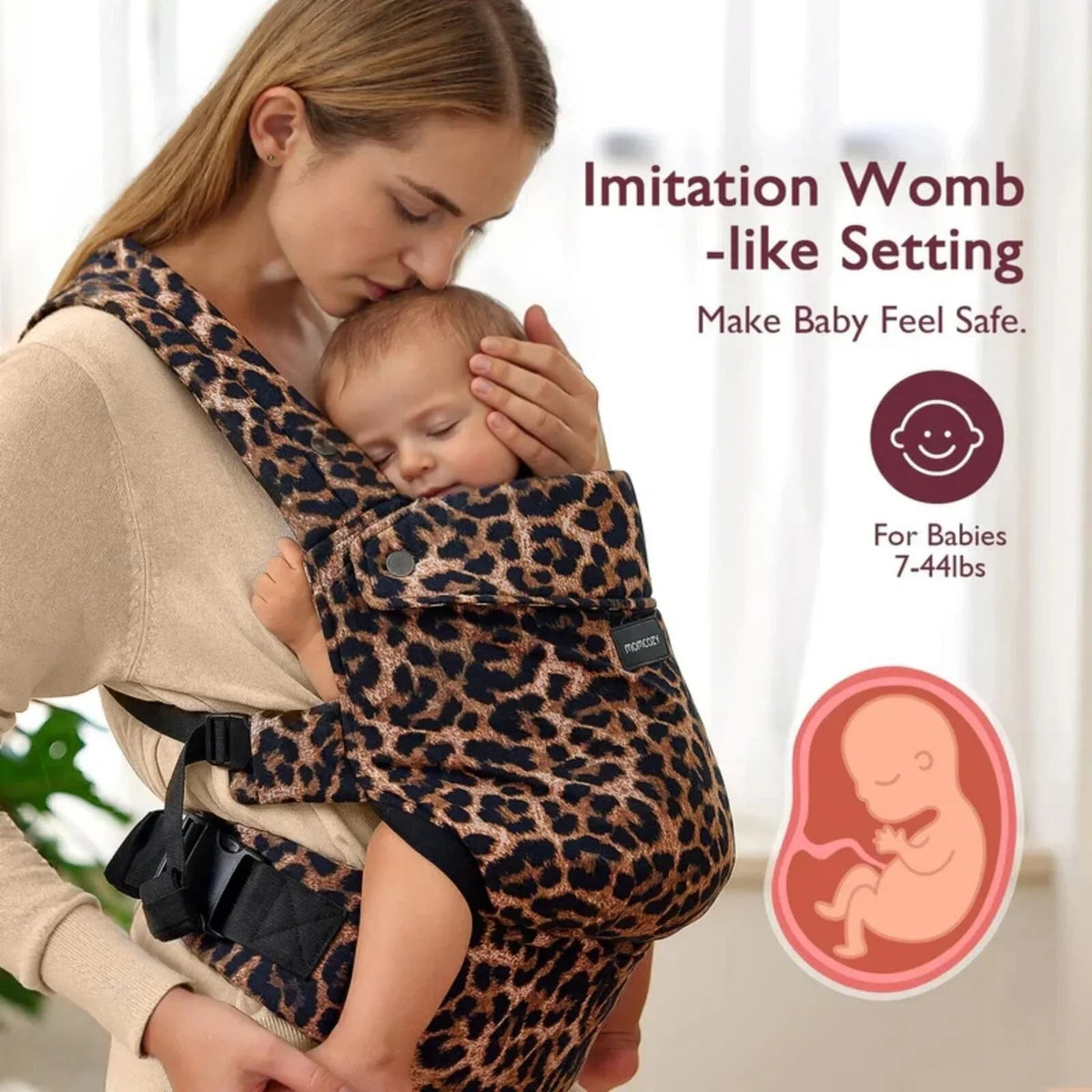 Momcozy Baby Carrier Newborn to Toddler Cotton - Leopard | Luxury Home Accessories | Heulog Glow