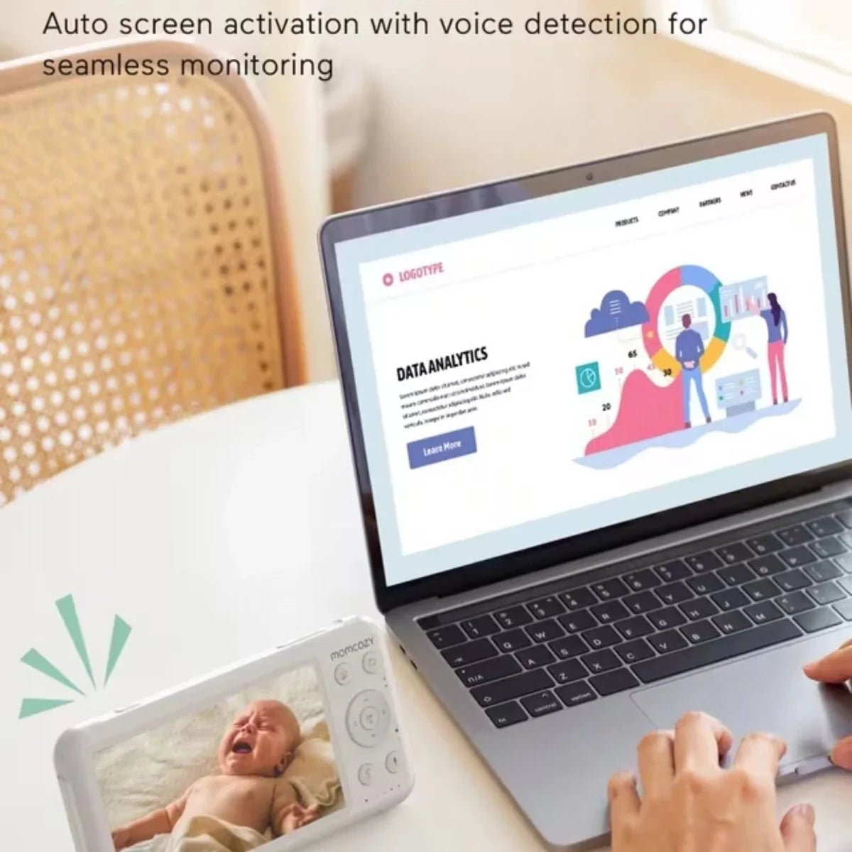 Momcozy BM01 5" Baby Monitor & Camera | Luxury Home Accessories | Heulog Glow