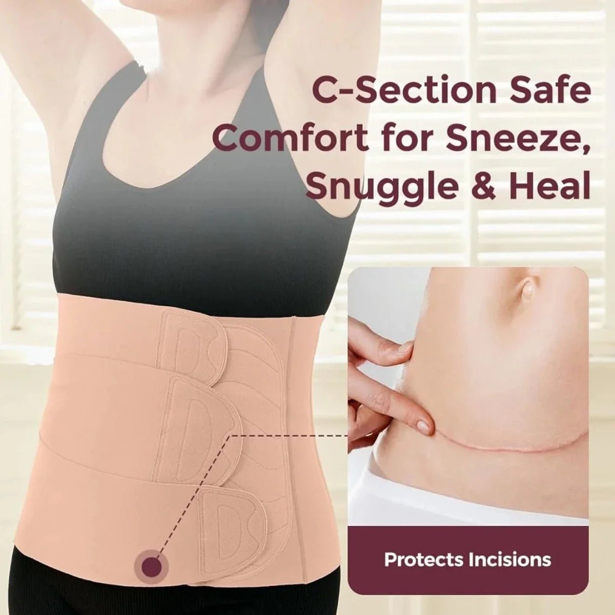 Momcozy Ergowrap Postpartum Belly Band Standard M - Oyster Pink | Luxury Home Accessories | Heulog Glow