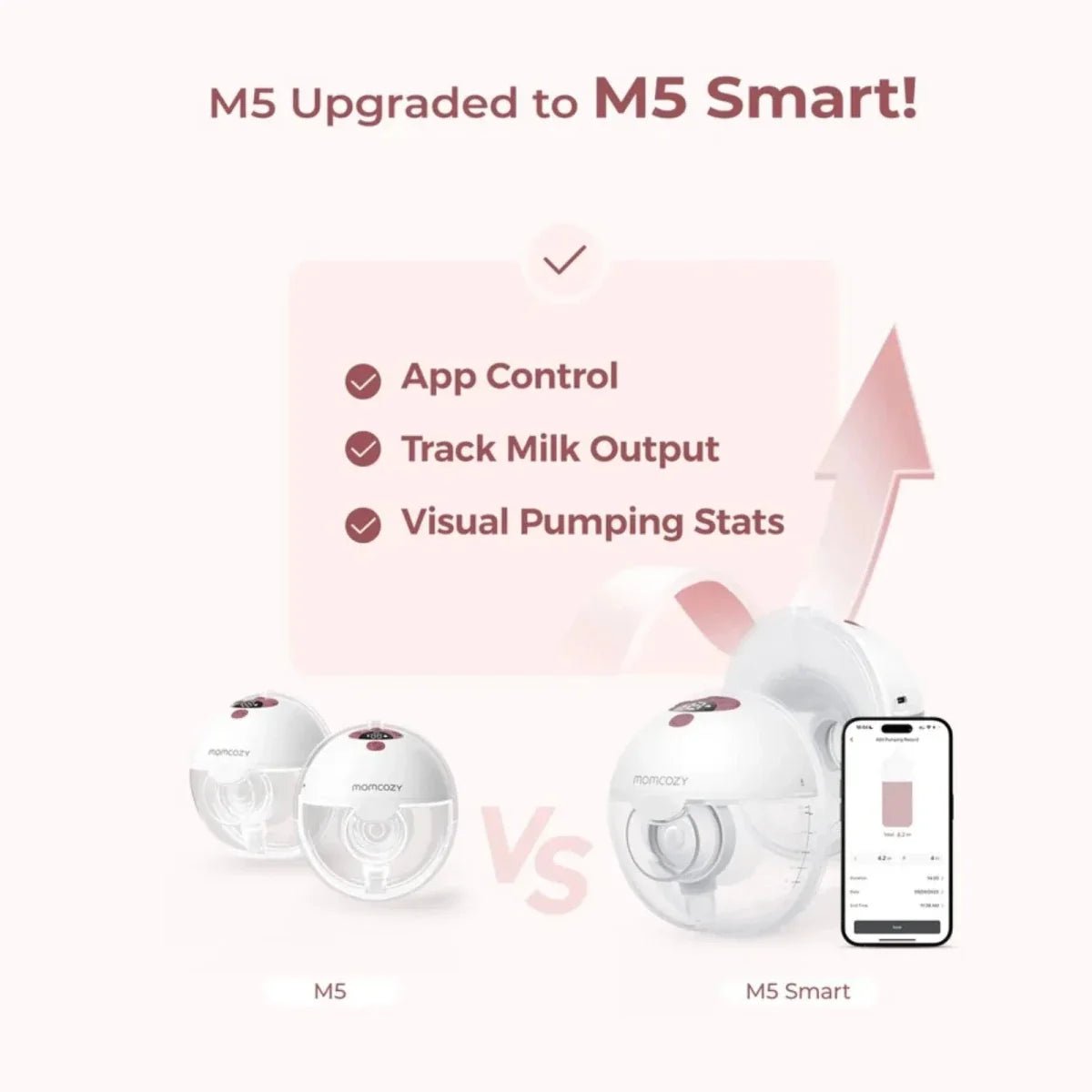 Momcozy M5 Smart Single Wearable Electric Breast Pump - Gray | Luxury Home Accessories | Heulog Glow