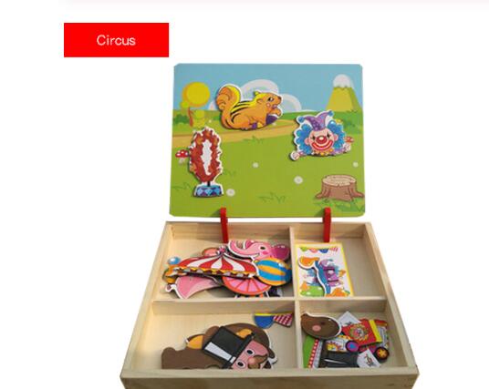 Montessori Magnetic Fun Puzzle Children's Wooden Puzzle Box Game Cartoon Educational Painting Toys For Children Gift Antistress | Luxury Home Accessories | Heulog Glow