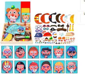 Montessori Magnetic Fun Puzzle Children's Wooden Puzzle Box Game Cartoon Educational Painting Toys For Children Gift Antistress | Luxury Home Accessories | Heulog Glow
