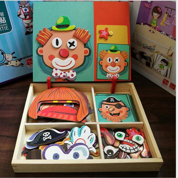 Montessori Magnetic Fun Puzzle Children's Wooden Puzzle Box Game Cartoon Educational Painting Toys For Children Gift Antistress | Luxury Home Accessories | Heulog Glow