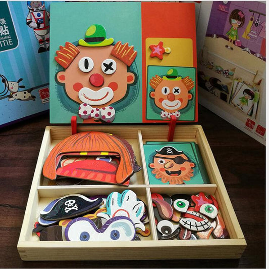 Montessori Magnetic Fun Puzzle Children's Wooden Puzzle Box Game Cartoon Educational Painting Toys For Children Gift Antistress | Luxury Home Accessories | Heulog Glow