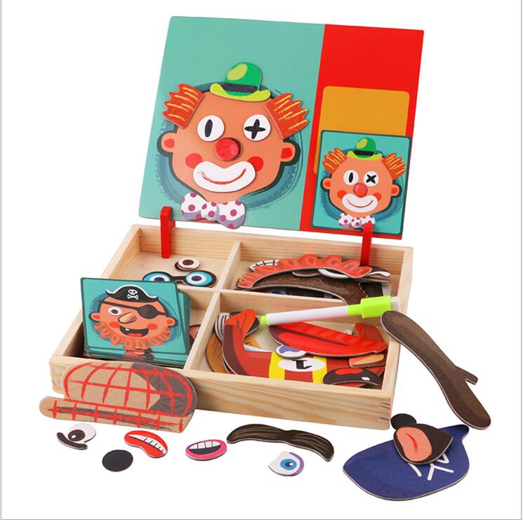 Montessori Magnetic Fun Puzzle Children's Wooden Puzzle Box Game Cartoon Educational Painting Toys For Children Gift Antistress | Luxury Home Accessories | Heulog Glow
