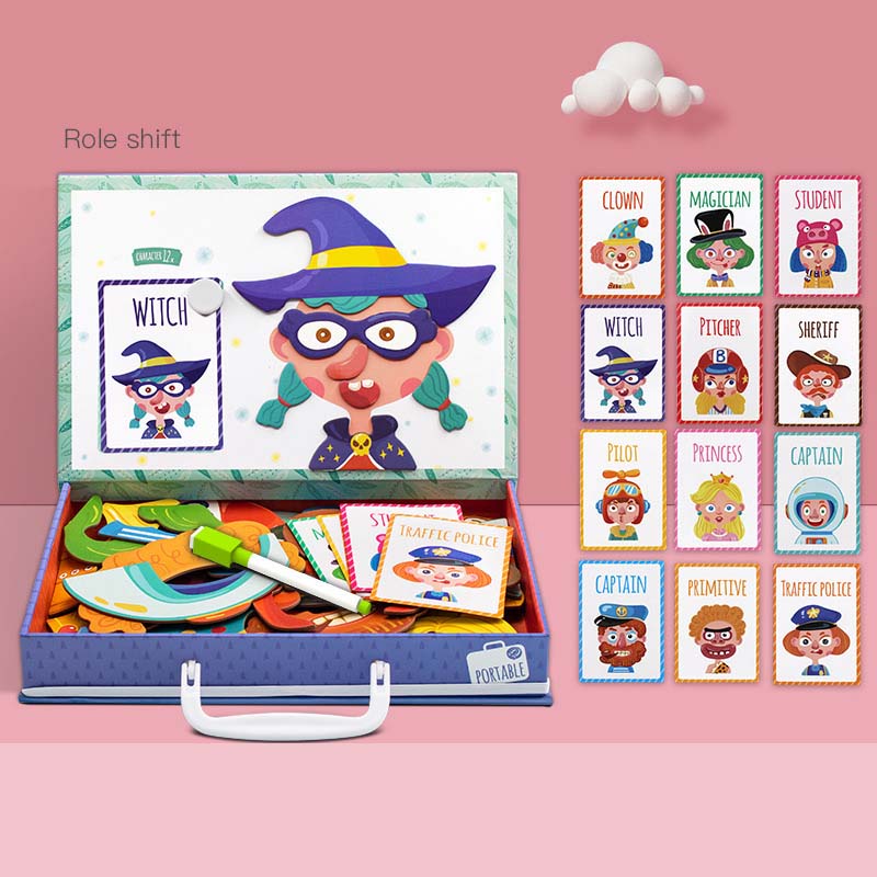 Montessori Magnetic Fun Puzzle Children's Wooden Puzzle Box Game Cartoon Educational Painting Toys For Children Gift Antistress | Luxury Home Accessories | Heulog Glow