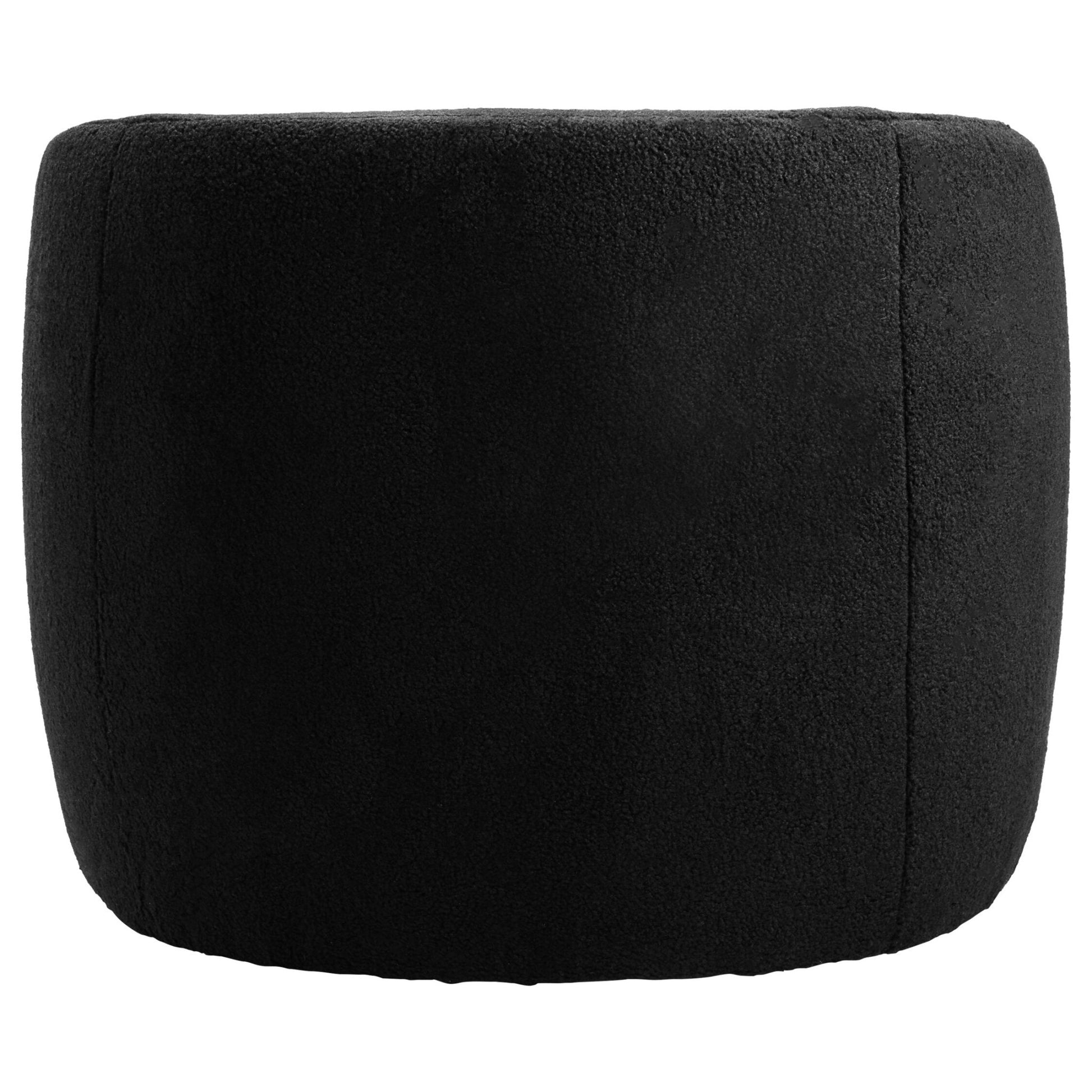 Montreal Black Boucle Effect Curved Lounge Chair With Swivel Base | Luxury Home Accessories | Heulog Glow