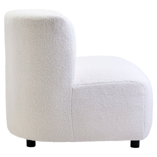 Montreal Ivory Boucle Effect Armless Lounge Chair | Luxury Home Accessories | Heulog Glow
