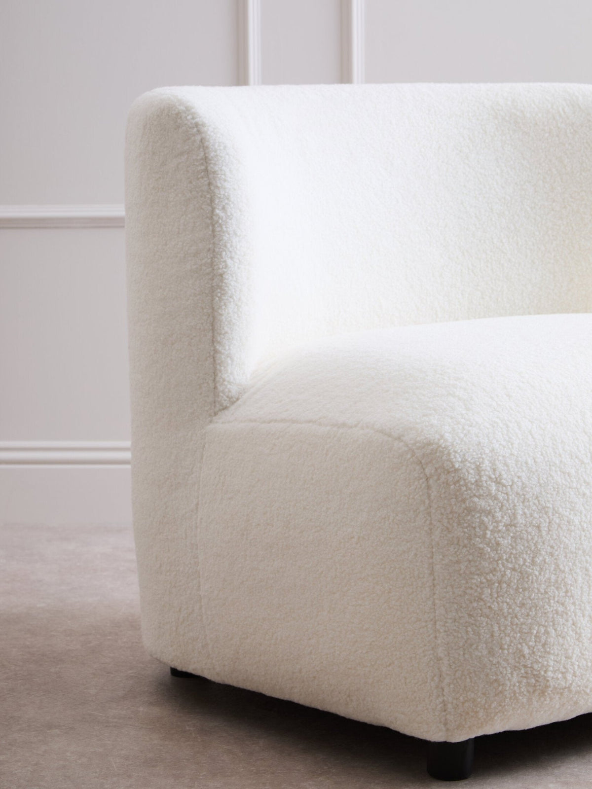 Montreal Ivory Boucle Effect Armless Lounge Chair | Luxury Home Accessories | Heulog Glow