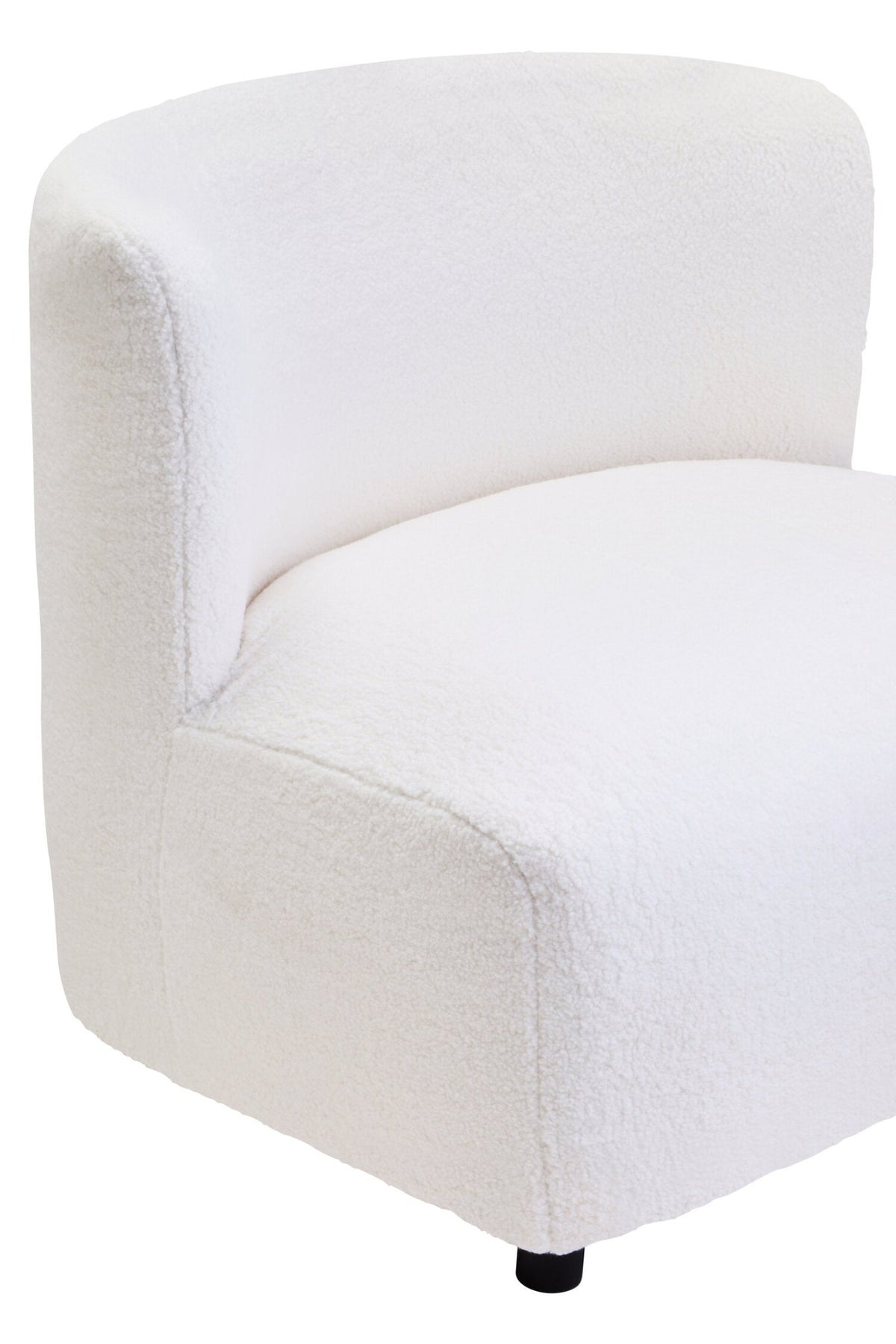 Montreal Ivory Boucle Effect Armless Lounge Chair | Luxury Home Accessories | Heulog Glow