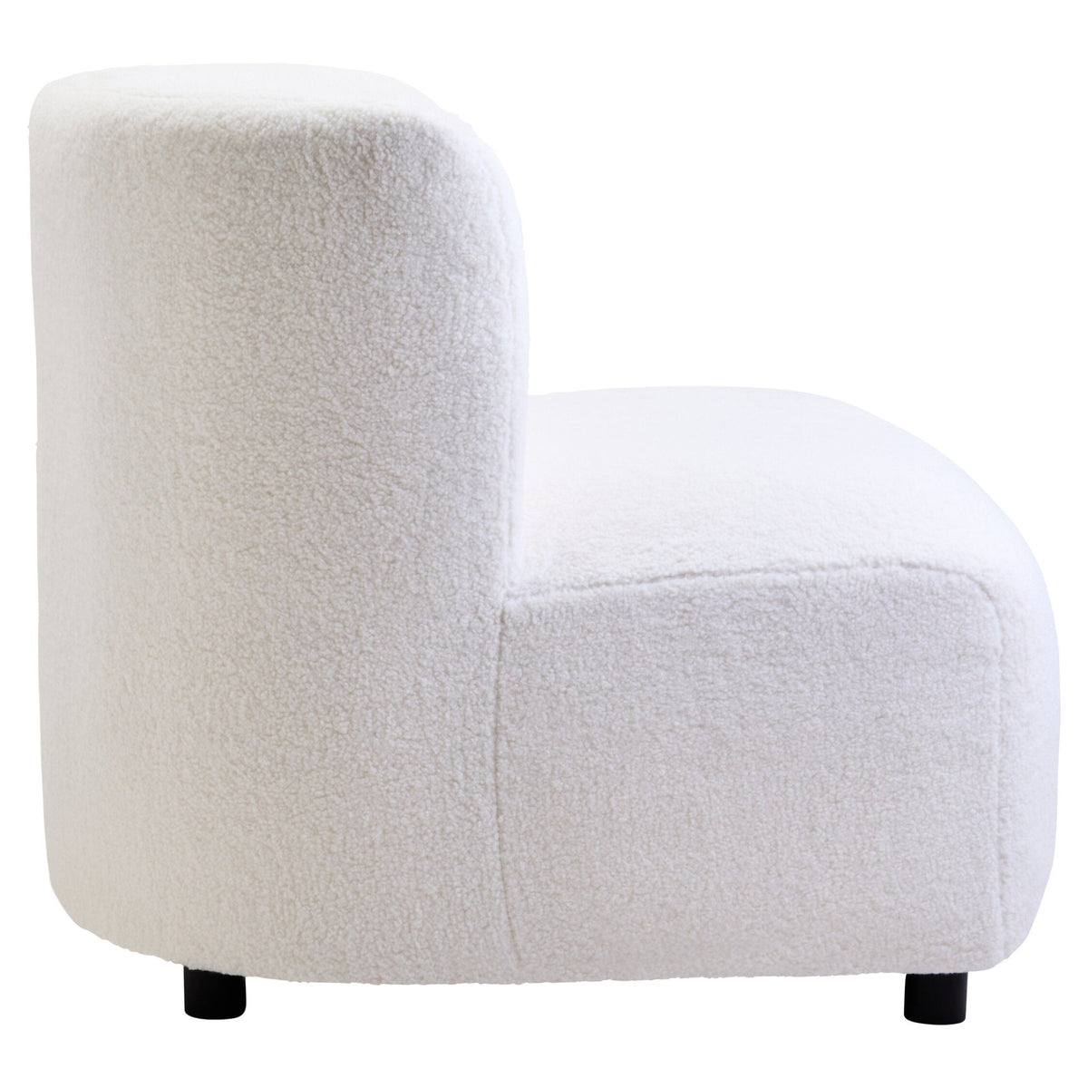 Montreal Ivory Boucle Effect Armless Lounge Chair | Luxury Home Accessories | Heulog Glow