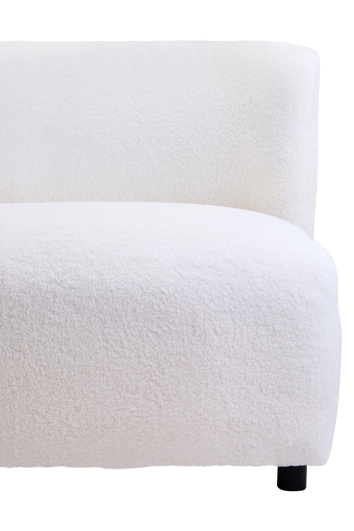 Montreal Ivory Boucle Effect Armless Lounge Chair | Luxury Home Accessories | Heulog Glow