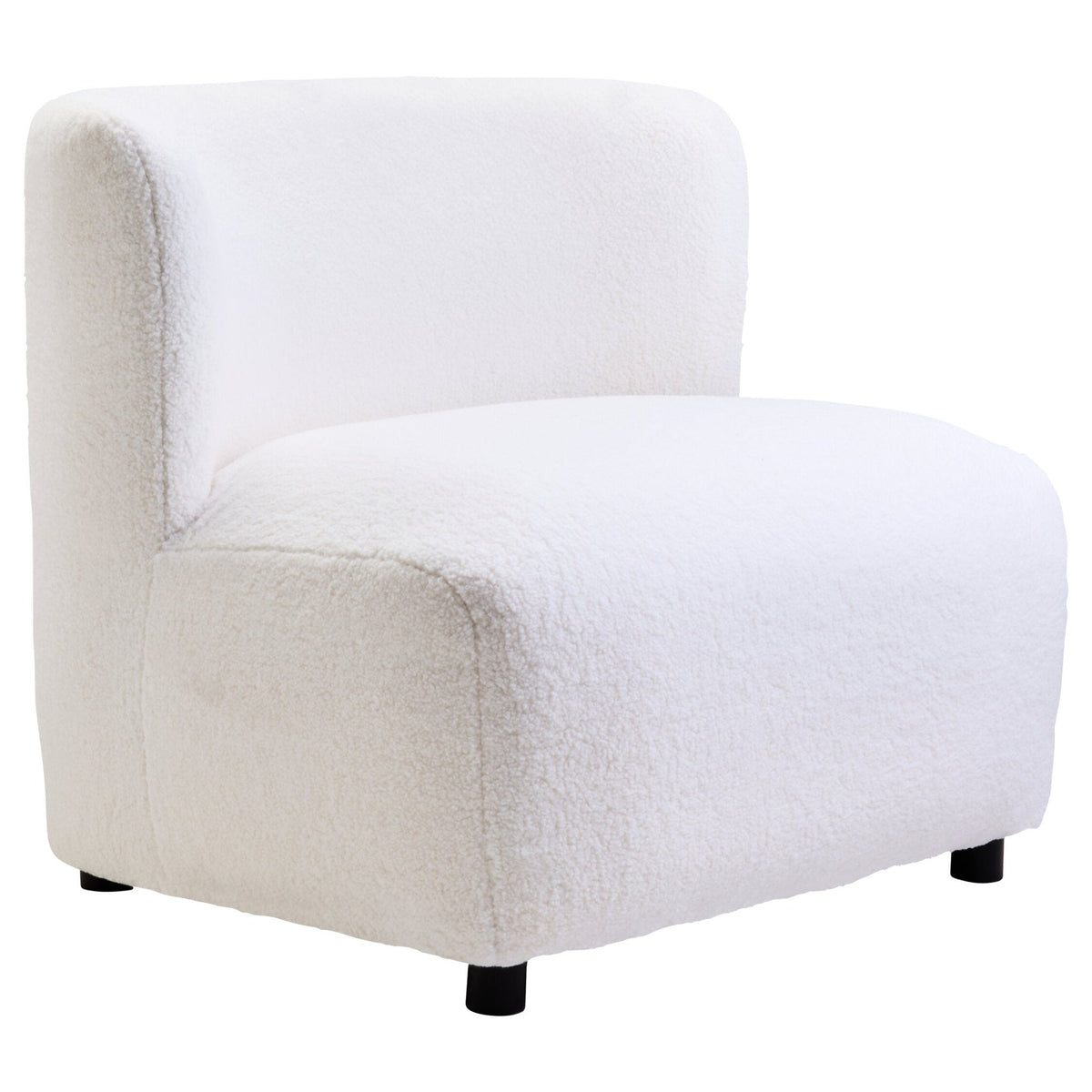 Montreal Ivory Boucle Effect Armless Lounge Chair | Luxury Home Accessories | Heulog Glow