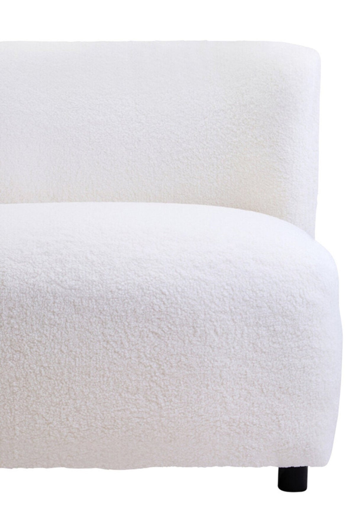 Montreal Ivory Boucle Effect Armless Lounge Chair | Luxury Home Accessories | Heulog Glow