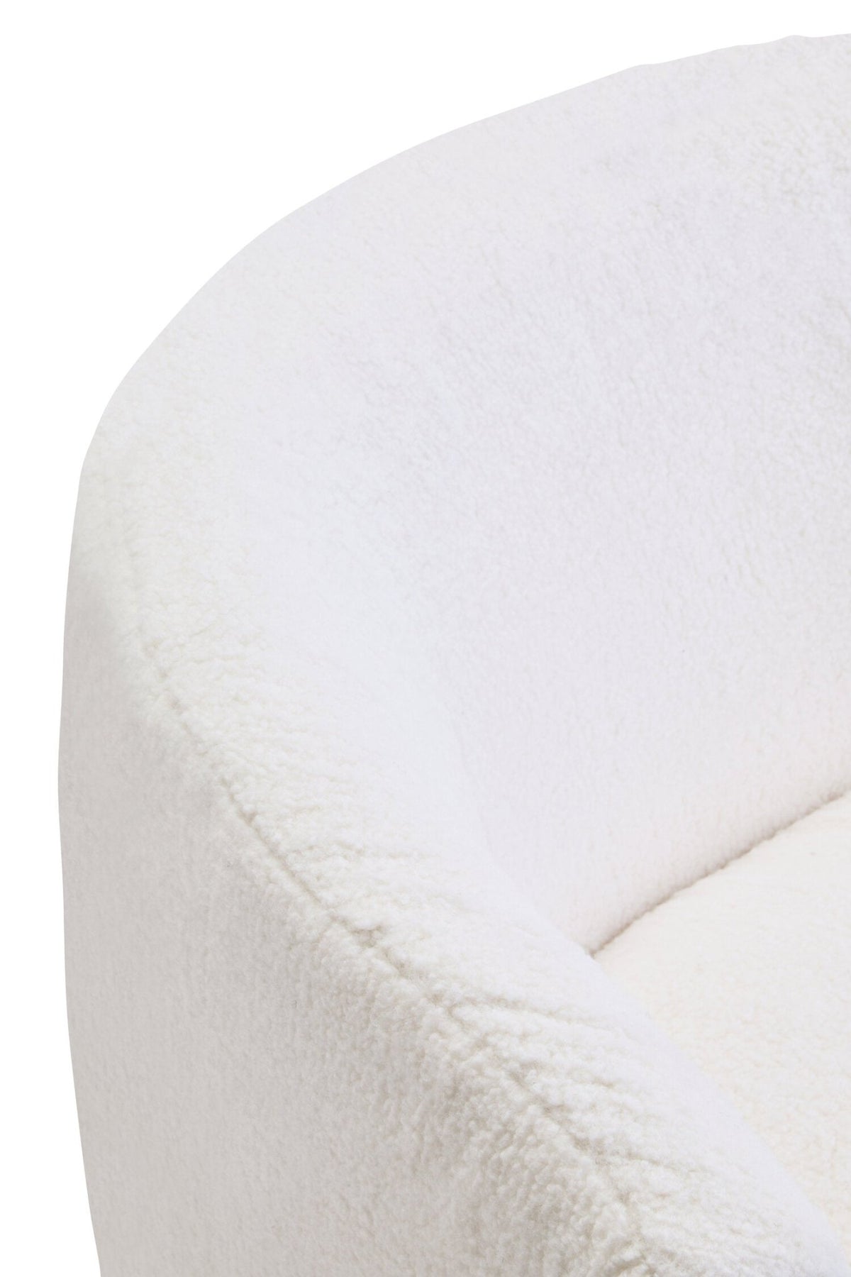 Montreal Ivory Boucle Effect Curved Lounge Chair With Swivel Base | Luxury Home Accessories | Heulog Glow