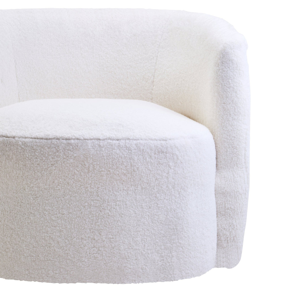 Montreal Ivory Boucle Effect Curved Lounge Chair With Swivel Base | Luxury Home Accessories | Heulog Glow