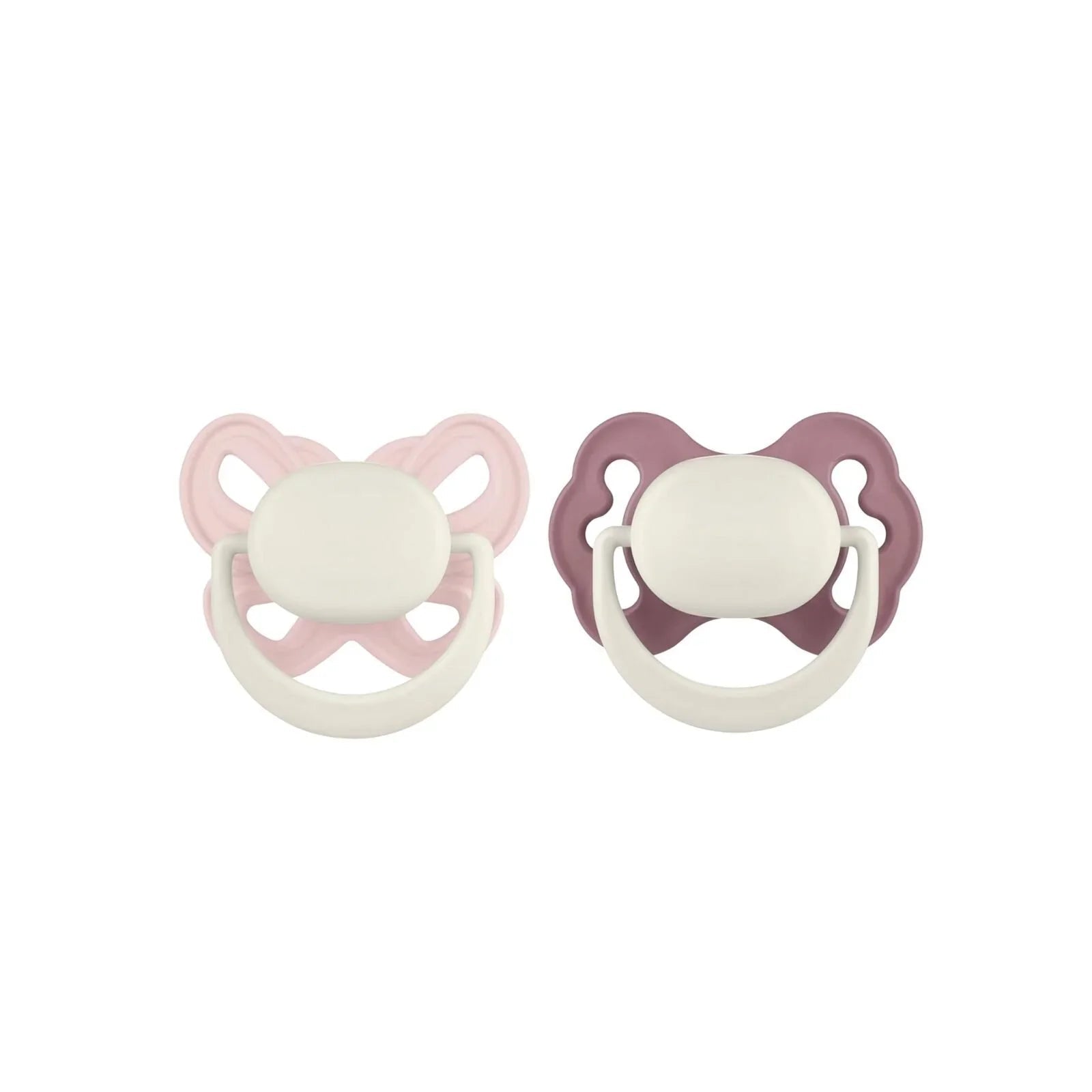 Mooma Clown & Butterfly Soothers 0-6 months Pack of 2 - Brownish Purple & Baby Pink | Luxury Home Accessories | Heulog Glow