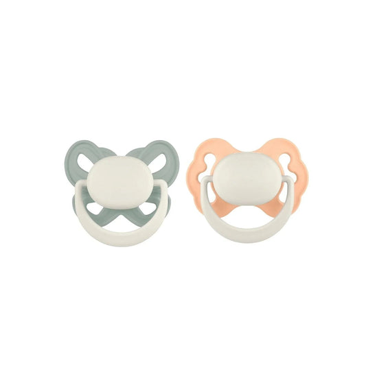 Mooma Clown & Butterfly Soothers 0-6 months Pack of 2 - Light Orange & River Green | Luxury Home Accessories | Heulog Glow
