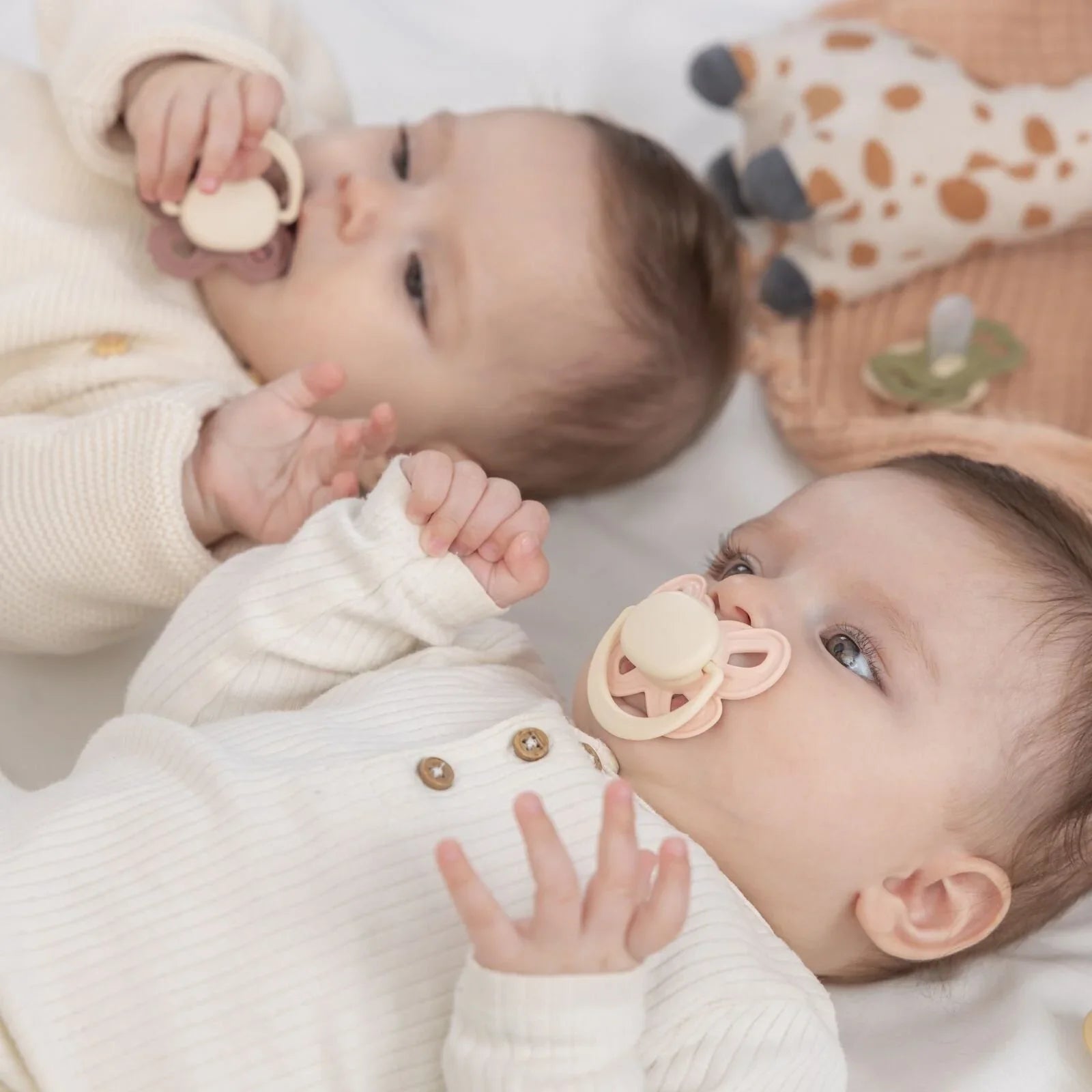 Mooma Clown & Butterfly Soothers 6-18 months Pack of 2 - Brownish Purple & Baby Pink | Luxury Home Accessories | Heulog Glow