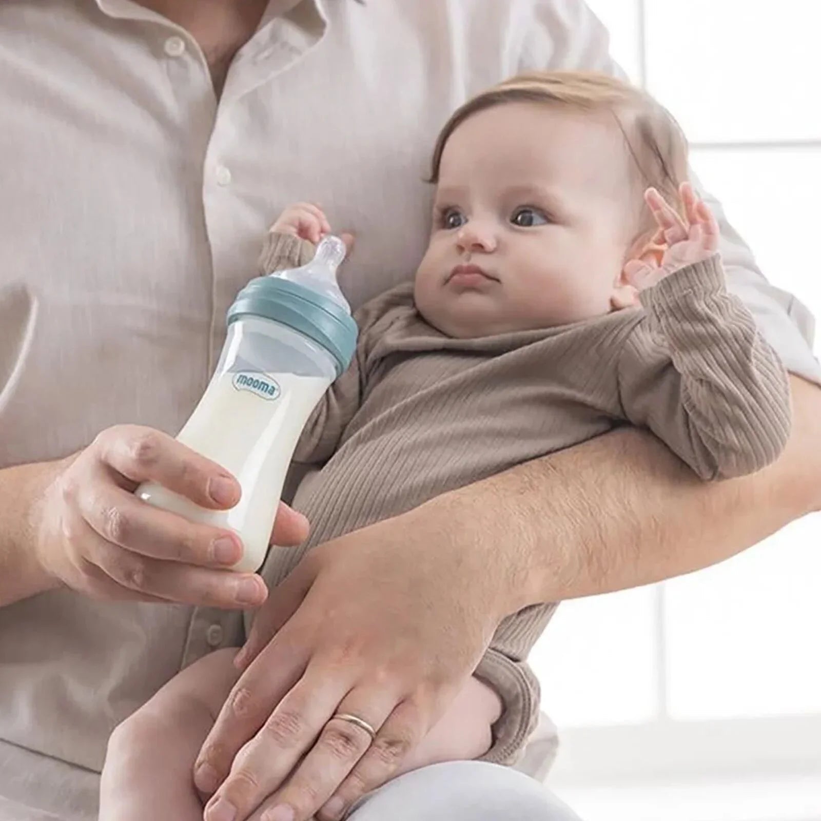 Mooma Kindy Bottle Medium Flow 6-18 months 250ml - Ball Blue | Luxury Home Accessories | Heulog Glow