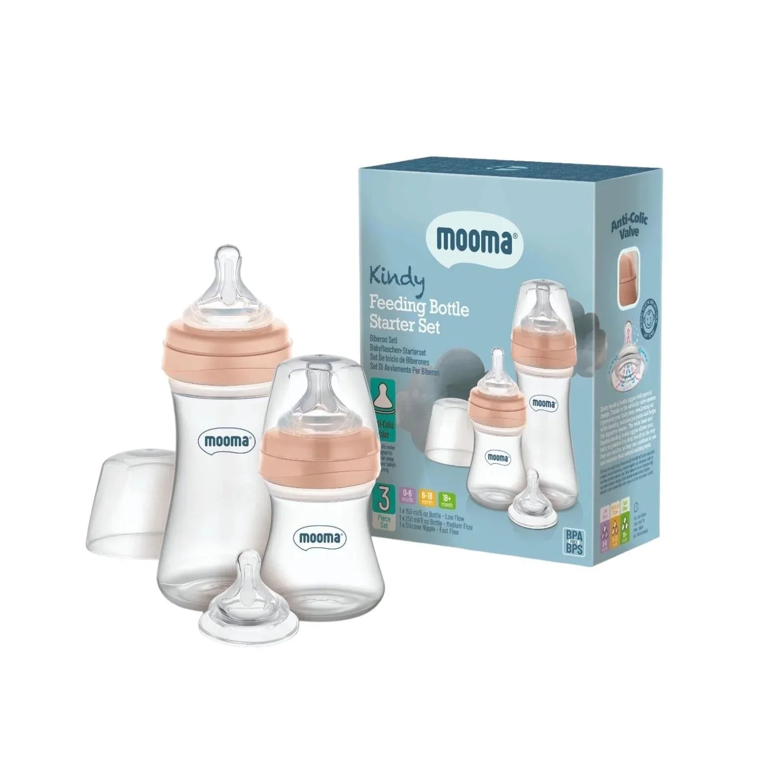 Mooma Kindy Feeding Bottle Starter Set - Old Rose | Luxury Home Accessories | Heulog Glow
