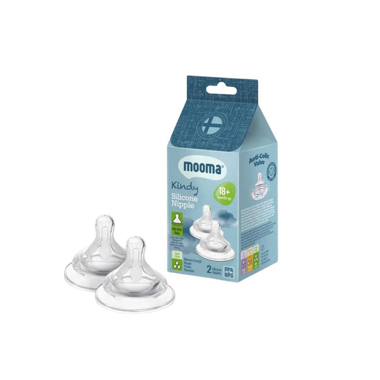 Mooma Kindy Silicone Teats Fast Flow 18+ months Pack of 2 | Luxury Home Accessories | Heulog Glow