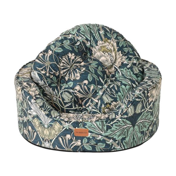 Morris & Co Honeysuckle & Acorn Print Oval Bed | Luxury Home Accessories | Heulog Glow
