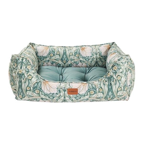Morris & Co Pimpernel Print Square Bed | Luxury Home Accessories | Heulog Glow