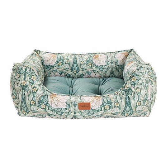 Morris & Co Pimpernel Print Square Bed | Luxury Home Accessories | Heulog Glow
