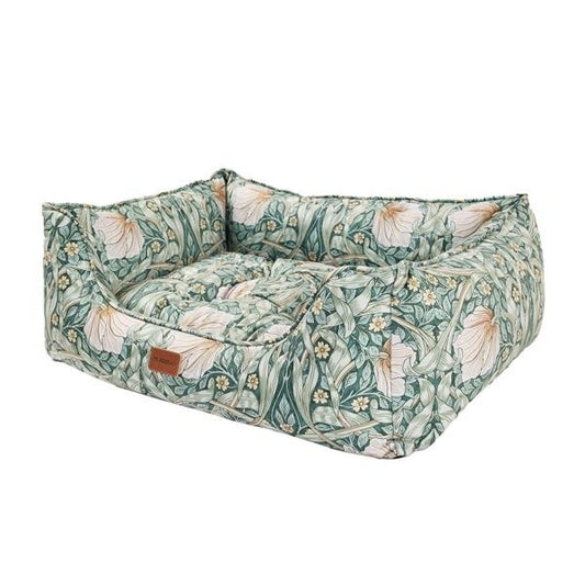 Morris & Co Pimpernel Print Square Bed | Luxury Home Accessories | Heulog Glow