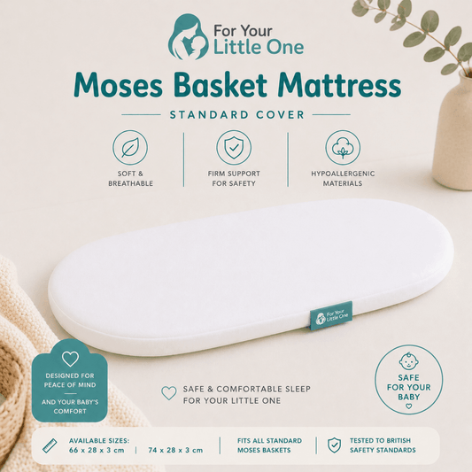 Moses Basket Mattress 66 x 28 x 3 cm | Luxury Home Accessories | Heulog Glow