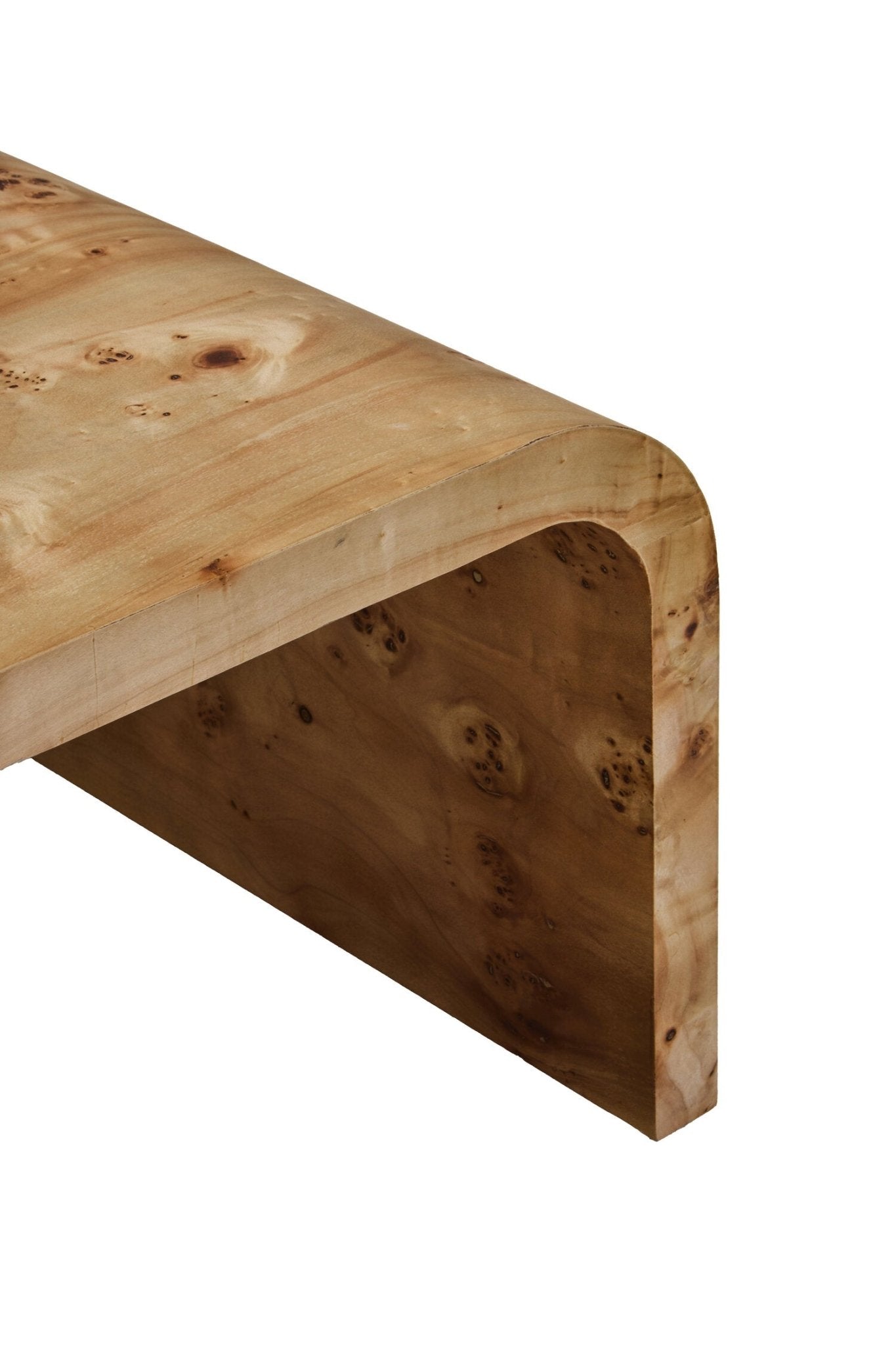 Mota Burl Wood Design Curved Coffee Table | Luxury Home Accessories | Heulog Glow