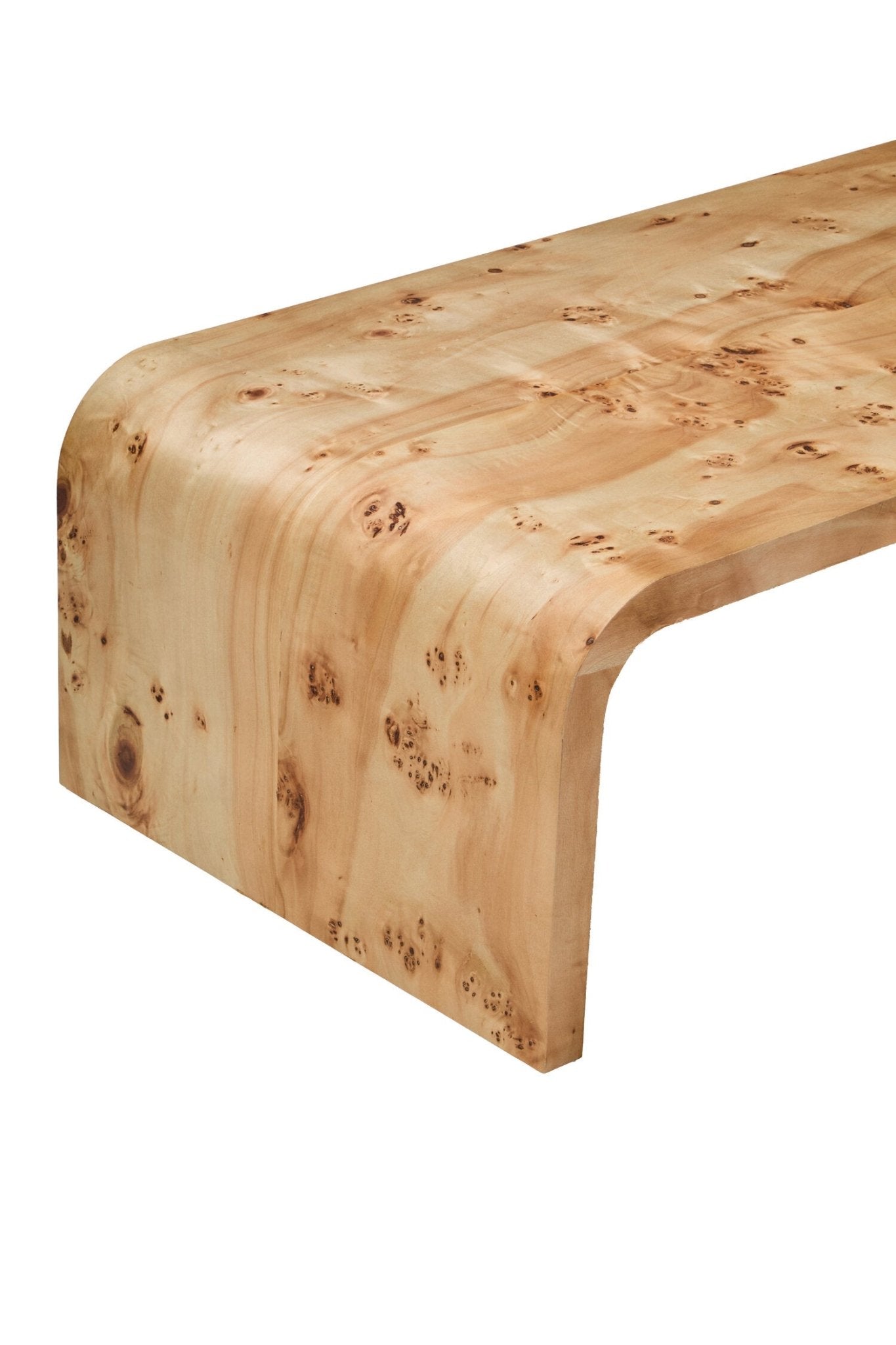 Mota Burl Wood Design Curved Coffee Table | Luxury Home Accessories | Heulog Glow