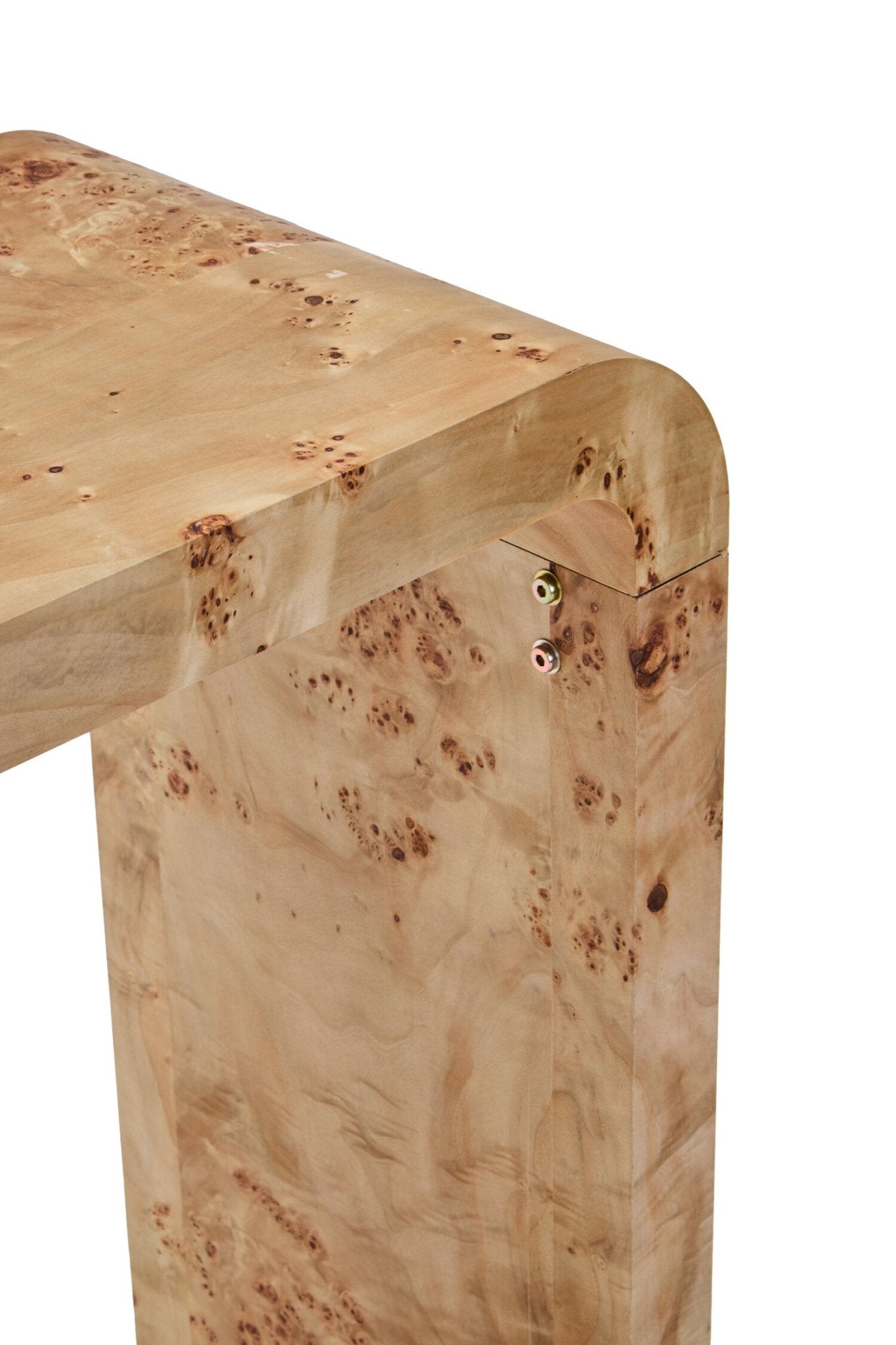 Mota Burl Wood Design Curved Console Table | Luxury Home Accessories | Heulog Glow