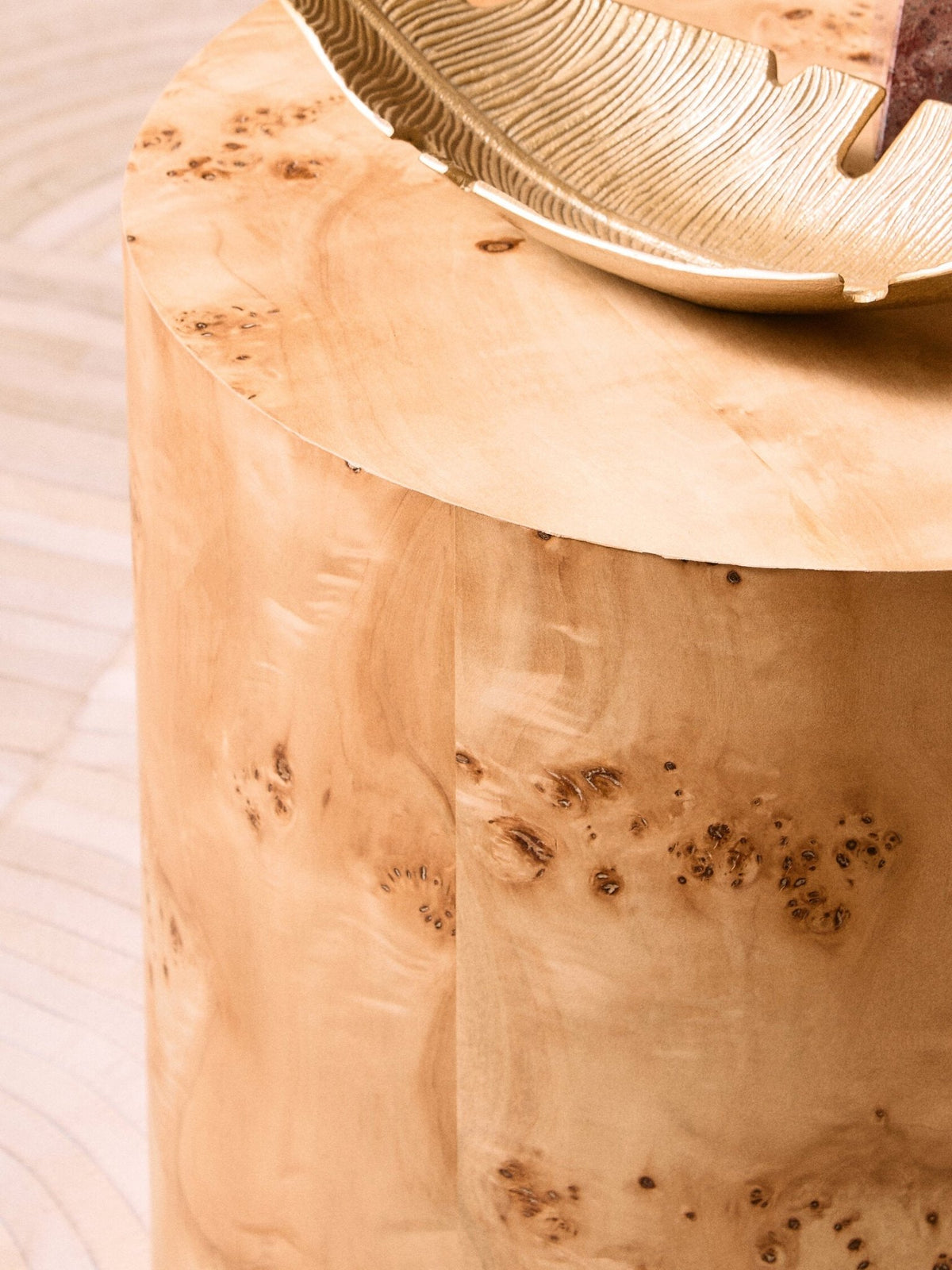 Mota Burl Wood Design Round Side Table | Luxury Home Accessories | Heulog Glow