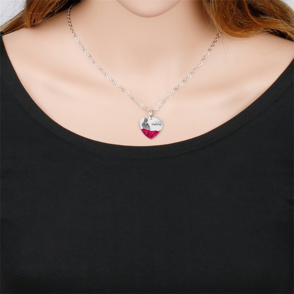 Mother's Day Gift Mom HeartPendant Necklace | Luxury Home Accessories | Heulog Glow