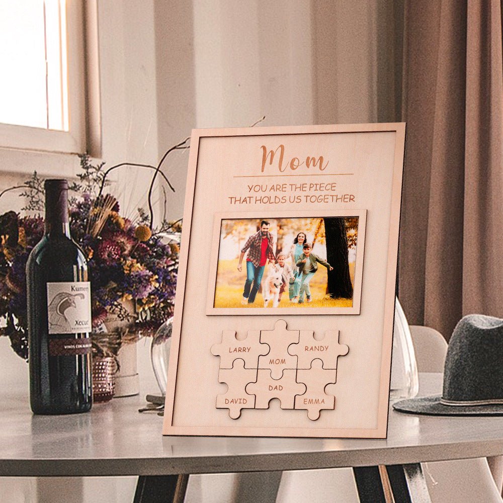 Mother's Day Gift Wooden Puzzle Frame Personalized DIY Commemorative Gift | Luxury Home Accessories | Heulog Glow