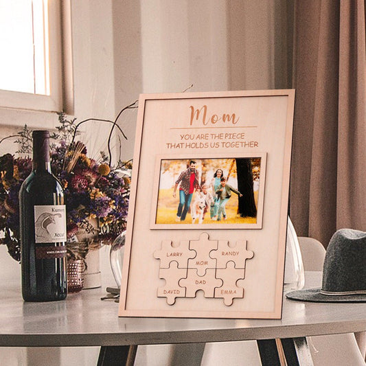 Mother's Day Gift Wooden Puzzle Frame Personalized DIY Commemorative Gift | Luxury Home Accessories | Heulog Glow