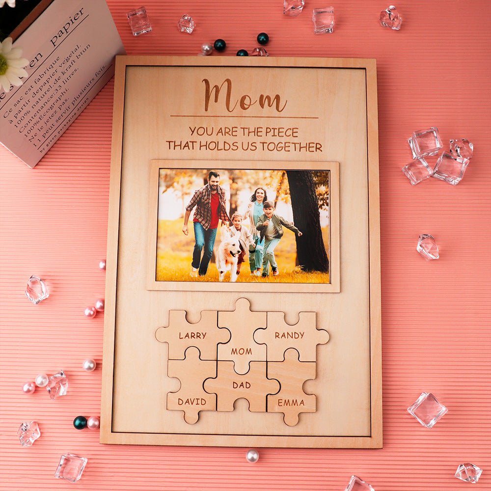 Mother's Day Gift Wooden Puzzle Frame Personalized DIY Commemorative Gift | Luxury Home Accessories | Heulog Glow