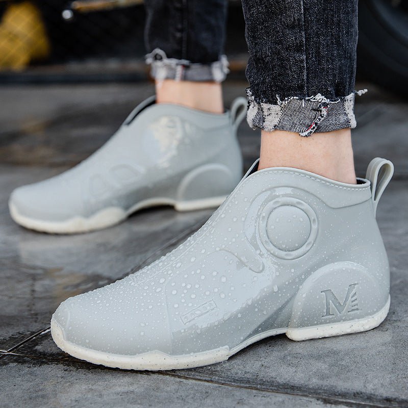 Motorcycle Rain Boots Men's Summer Youth Outdoor Non-slip Wading Shoes Fashion Low Top Flat Work Shoes Rubber Shoes | Luxury Home Accessories | Heulog Glow