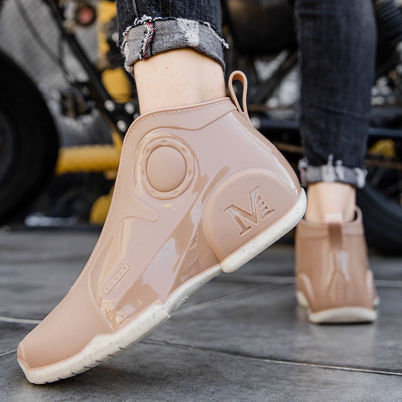Motorcycle Rain Boots Men's Summer Youth Outdoor Non-slip Wading Shoes Fashion Low Top Flat Work Shoes Rubber Shoes | Luxury Home Accessories | Heulog Glow