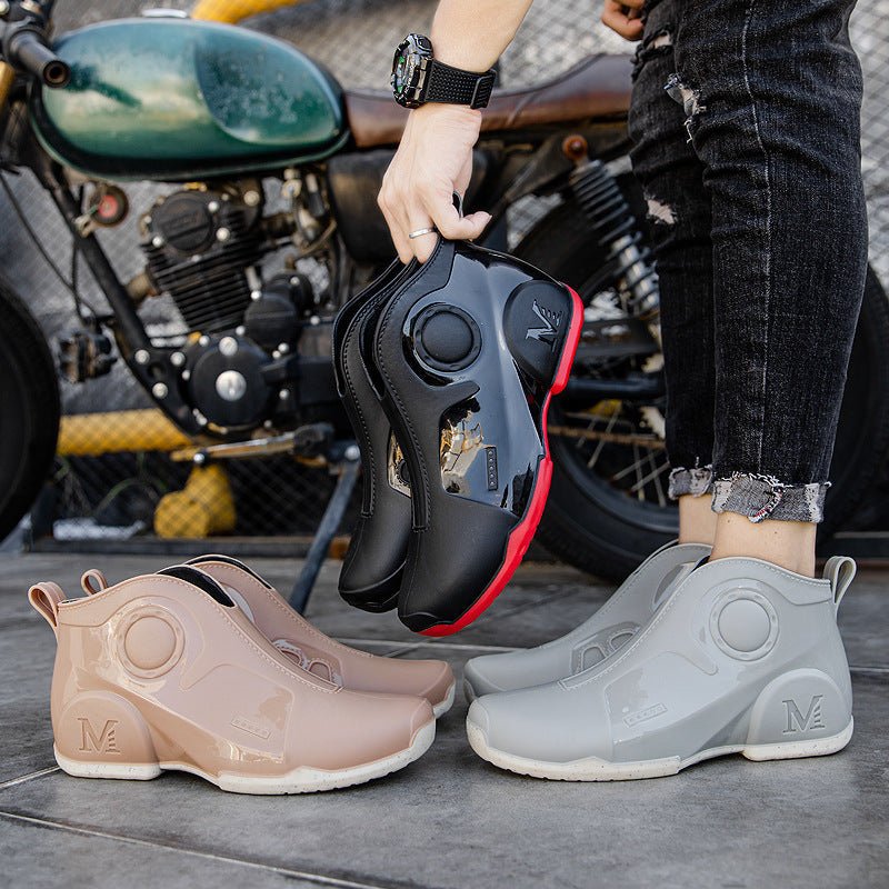 Motorcycle Rain Boots Men's Summer Youth Outdoor Non-slip Wading Shoes Fashion Low Top Flat Work Shoes Rubber Shoes | Luxury Home Accessories | Heulog Glow